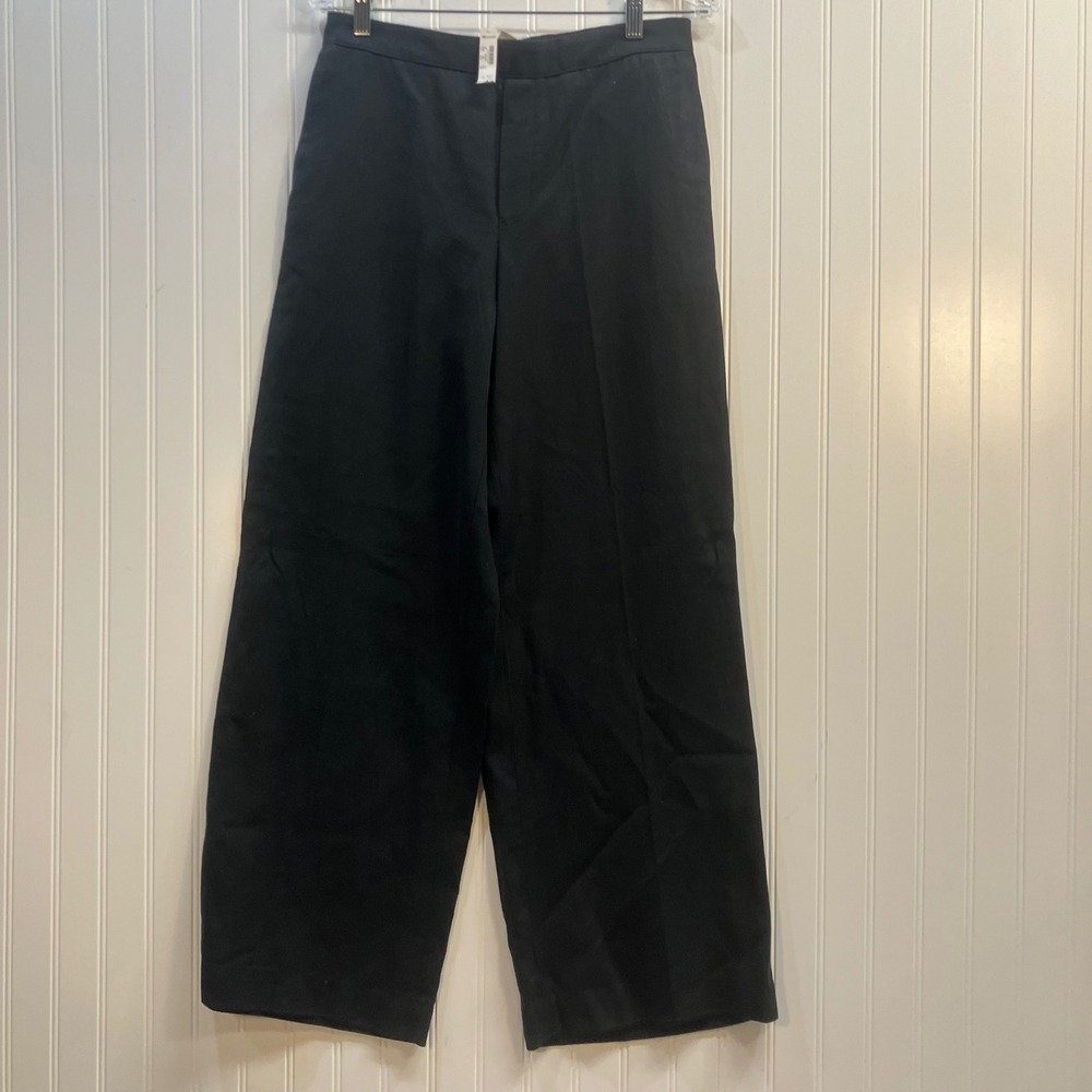 Madewell Womens Black Wide Leg Lyocell Linen Blend Pants Culottes Size M NWT New